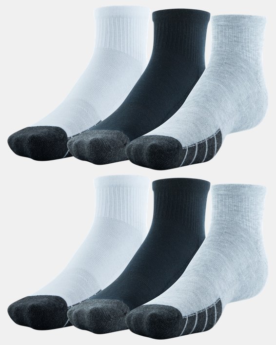 Unisex UA Performance Tech 6-Pack Quarter Socks, Gray, pdpMainDesktop image number 0
